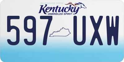 KY license plate 597UXW