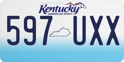 KY license plate 597UXX