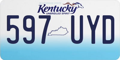 KY license plate 597UYD