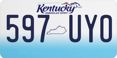 KY license plate 597UYO