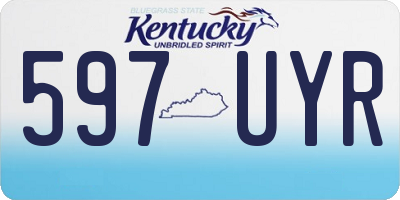 KY license plate 597UYR