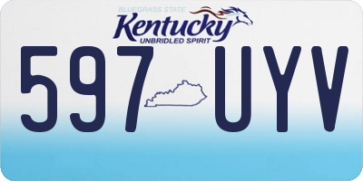 KY license plate 597UYV