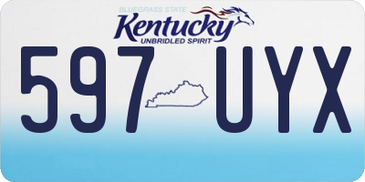 KY license plate 597UYX