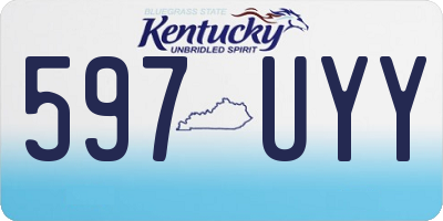 KY license plate 597UYY