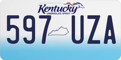 KY license plate 597UZA