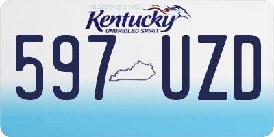 KY license plate 597UZD