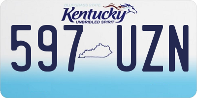 KY license plate 597UZN