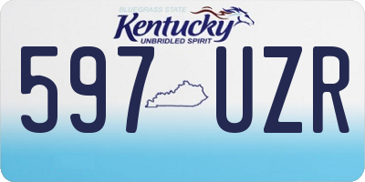 KY license plate 597UZR