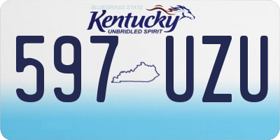 KY license plate 597UZU
