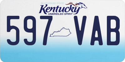 KY license plate 597VAB
