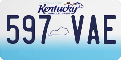 KY license plate 597VAE