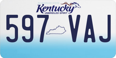 KY license plate 597VAJ