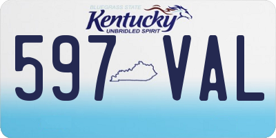 KY license plate 597VAL