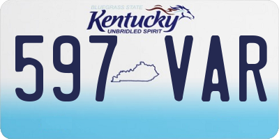 KY license plate 597VAR