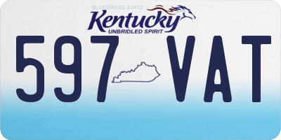KY license plate 597VAT