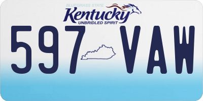 KY license plate 597VAW