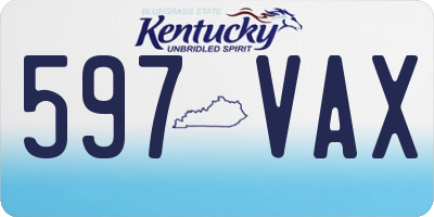 KY license plate 597VAX