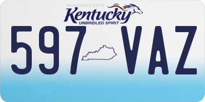 KY license plate 597VAZ