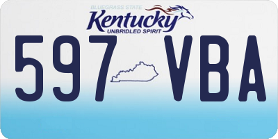 KY license plate 597VBA