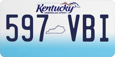 KY license plate 597VBI