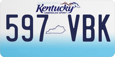 KY license plate 597VBK
