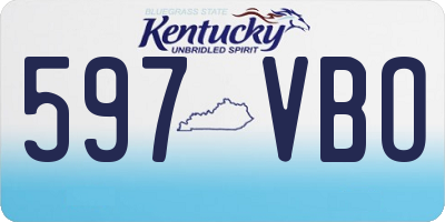KY license plate 597VBO