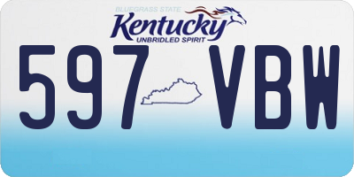 KY license plate 597VBW
