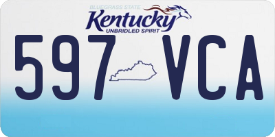 KY license plate 597VCA