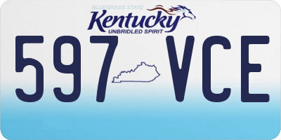 KY license plate 597VCE