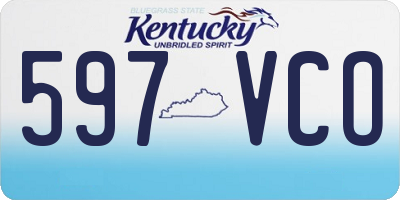 KY license plate 597VCO