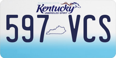KY license plate 597VCS