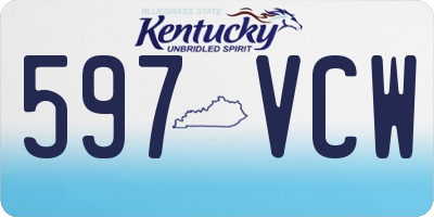 KY license plate 597VCW