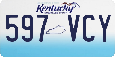 KY license plate 597VCY