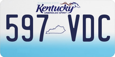 KY license plate 597VDC