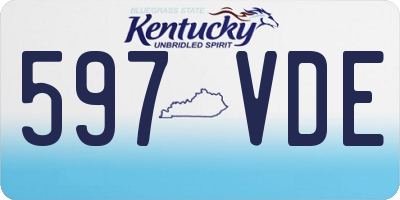 KY license plate 597VDE