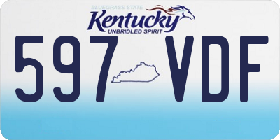 KY license plate 597VDF