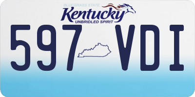 KY license plate 597VDI