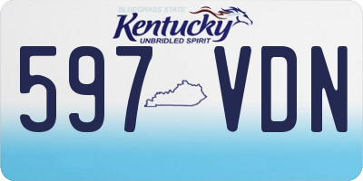 KY license plate 597VDN