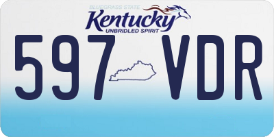 KY license plate 597VDR