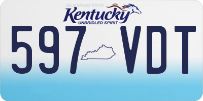 KY license plate 597VDT