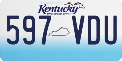 KY license plate 597VDU
