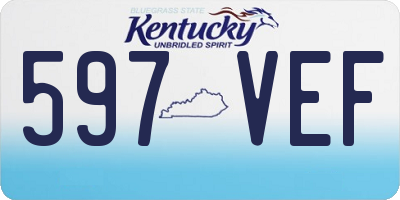 KY license plate 597VEF