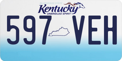 KY license plate 597VEH
