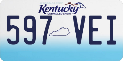 KY license plate 597VEI