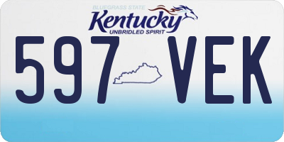 KY license plate 597VEK