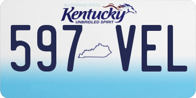 KY license plate 597VEL