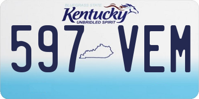 KY license plate 597VEM