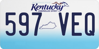 KY license plate 597VEQ