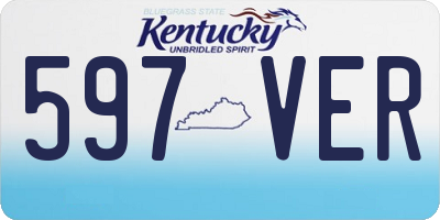 KY license plate 597VER