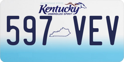 KY license plate 597VEV